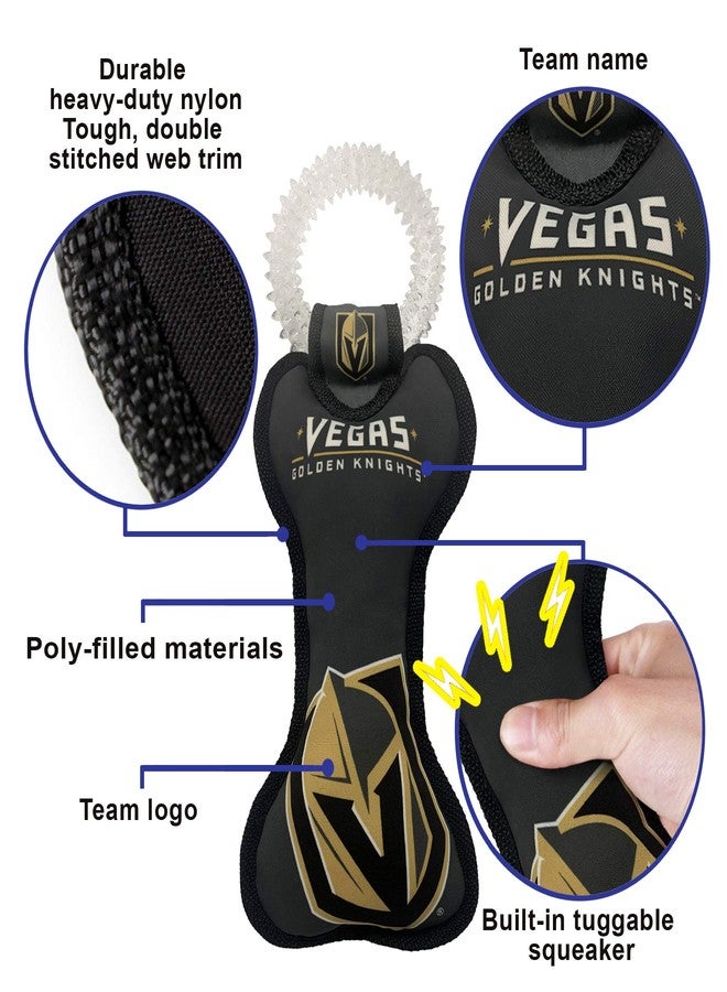 Pets First NHL LAS Vegas Golden Knights Dental Dog TUG Toy with Squeaker. Tough PET Toy for Healthy Fun, Teething & Cleaning Pet's Teeth & Gum., one Size (LVK-3310) - Image 4